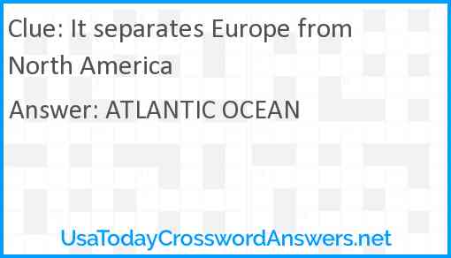 It separates Europe from North America Answer