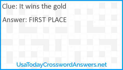 It wins the gold Answer