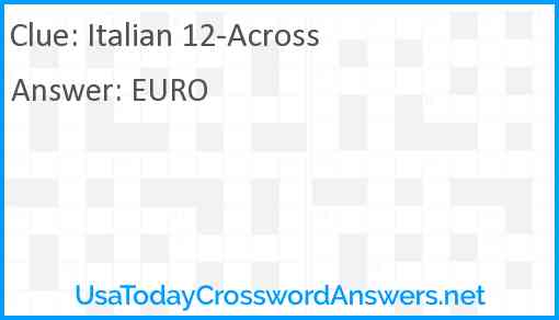 Italian 12-Across Answer