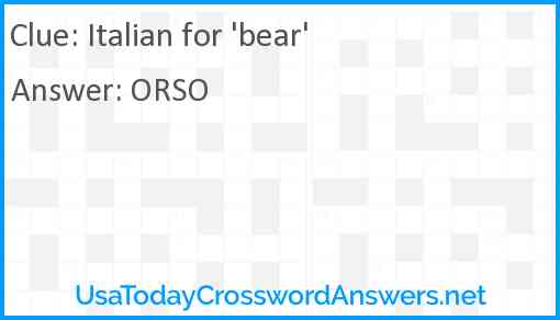 Italian for 'bear' Answer