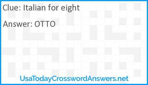 Italian for eight Answer