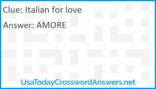 Italian for love Answer