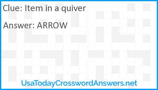 Item in a quiver Answer