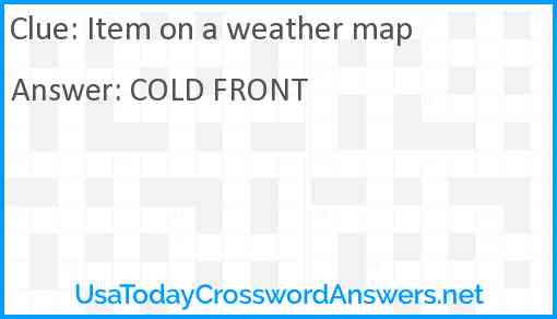 Item on a weather map Answer