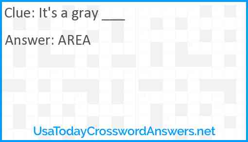 It's a gray ___ Answer