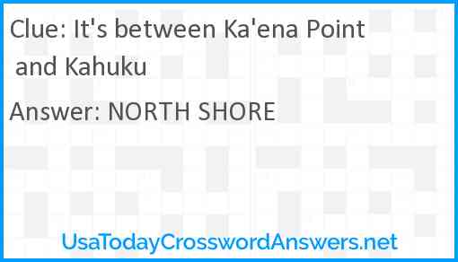 It's between Ka'ena Point and Kahuku Answer