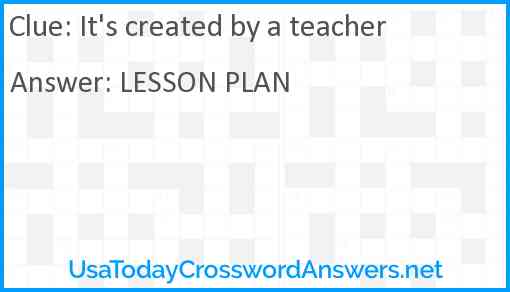 It's created by a teacher Answer