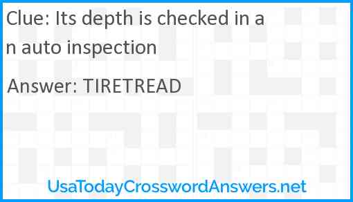 Its depth is checked in an auto inspection Answer