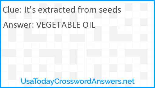 It's extracted from seeds Answer