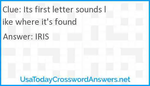 Its first letter sounds like where it's found Answer