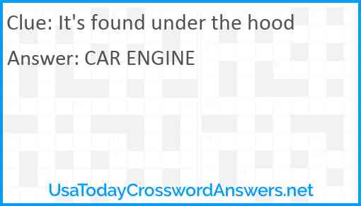 It's found under the hood Answer