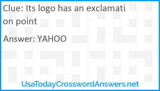 Its logo has an exclamation point Answer