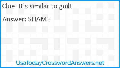 It's similar to guilt Answer
