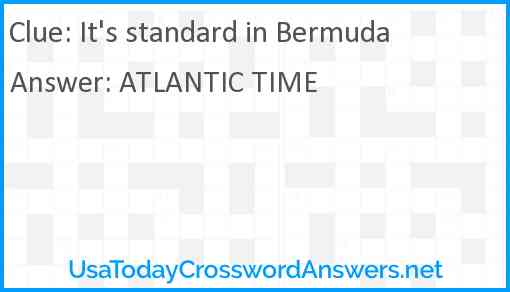It's standard in Bermuda Answer