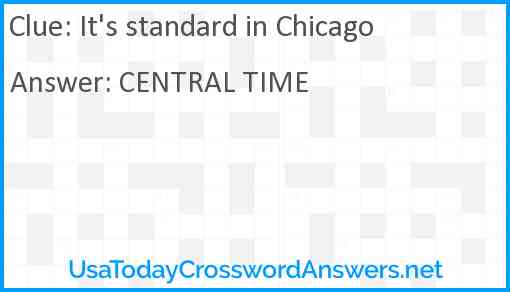 It's standard in Chicago Answer