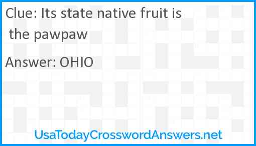 Its state native fruit is the pawpaw Answer