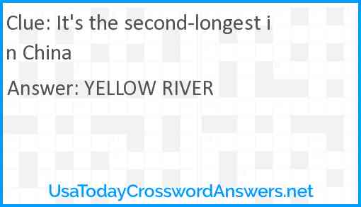 It's the second-longest in China Answer