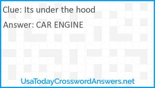It's under the hood Answer