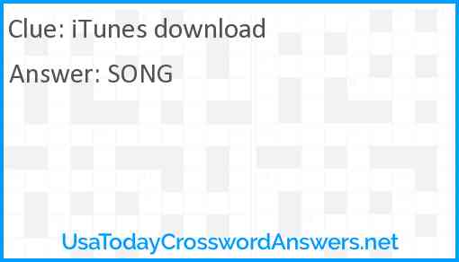 iTunes download Answer
