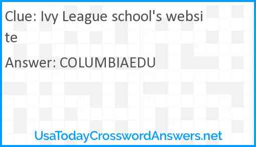 Ivy League school's website Answer