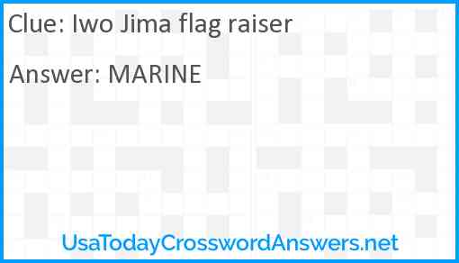 Iwo Jima flag raiser Answer