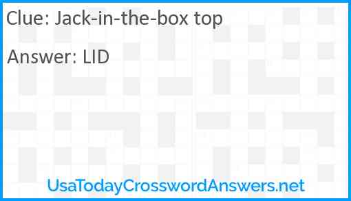 Jack-in-the-box top Answer