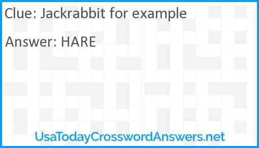 Jackrabbit for example Answer