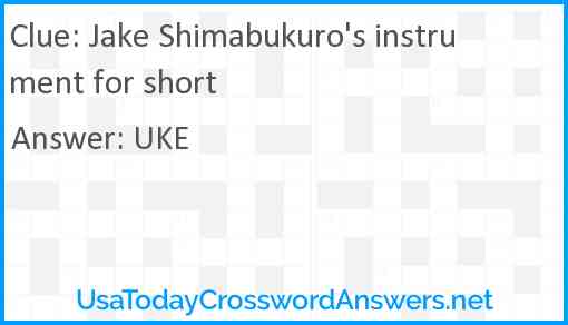 Jake Shimabukuro's instrument for short Answer