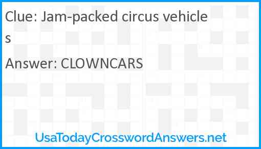 Jam-packed circus vehicles Answer