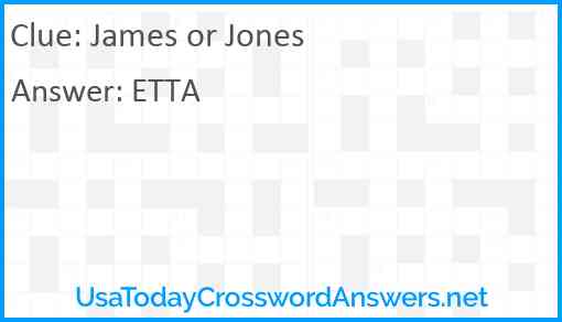 James or Jones Answer