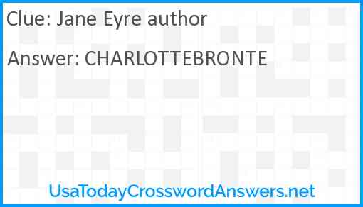 Jane Eyre author Answer