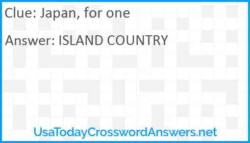 Japan, for one Answer