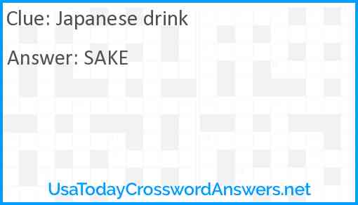 Japanese drink crossword clue UsaTodayCrosswordAnswers net