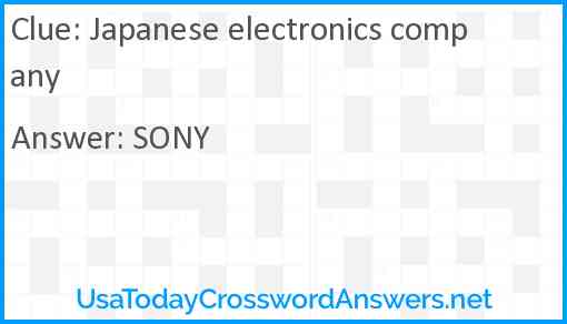 Japanese electronics company Answer
