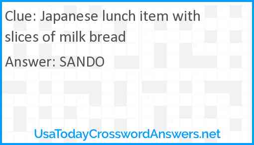 Japanese lunch item with slices of milk bread Answer