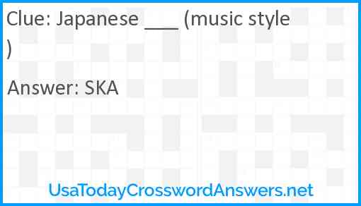 Japanese ___ (music style) Answer