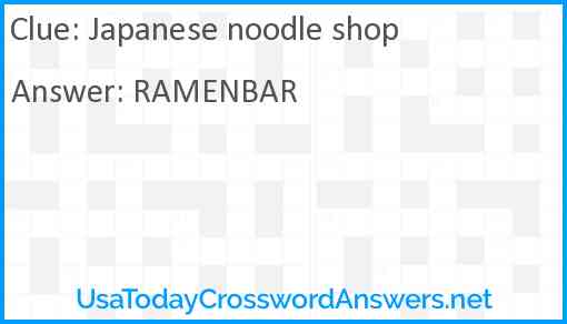 Japanese noodle shop Answer
