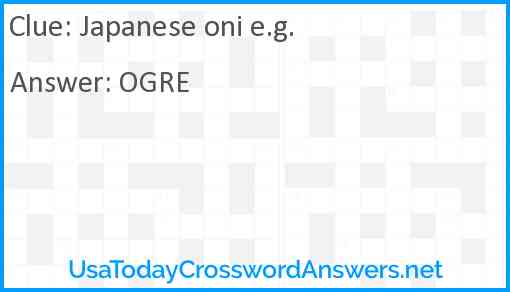 Japanese oni e.g. Answer