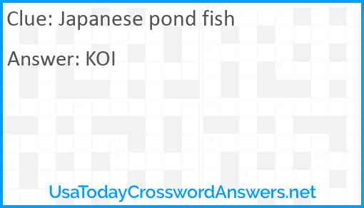 Japanese pond fish Answer