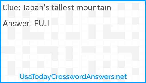 Japan's tallest mountain Answer