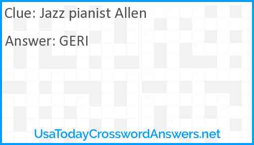 Jazz pianist Allen Answer
