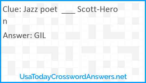 Jazz poet  ___ Scott-Heron Answer