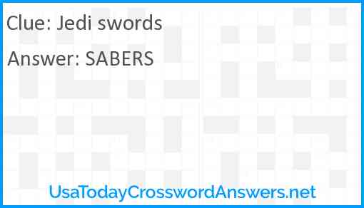 Jedi swords Answer