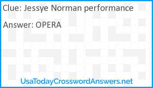 Jessye Norman performance Answer