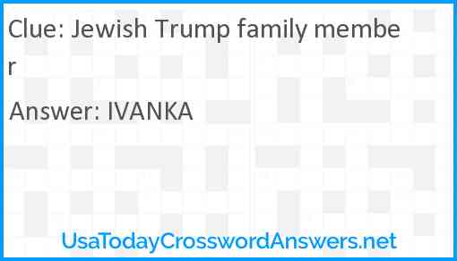 Jewish Trump family member Answer