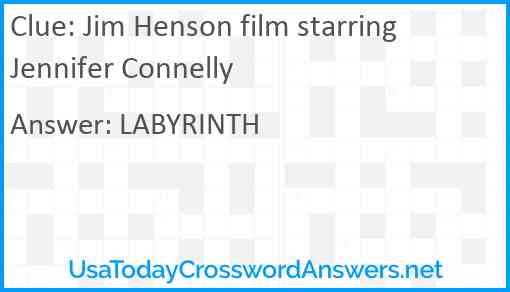 Jim Henson film starring Jennifer Connelly Answer