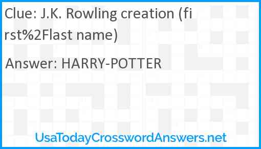 J.K. Rowling creation (first%2Flast name) Answer