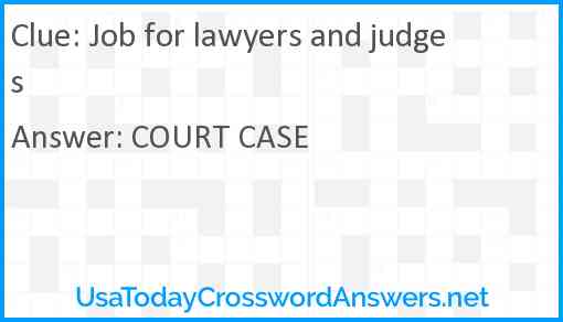 Job for lawyers and judges Answer