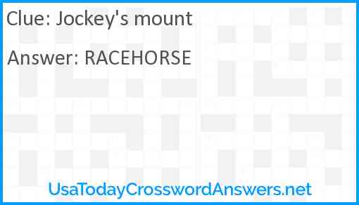 Jockey's mount Answer