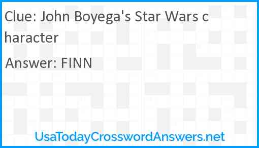 John Boyega's Star Wars character Answer